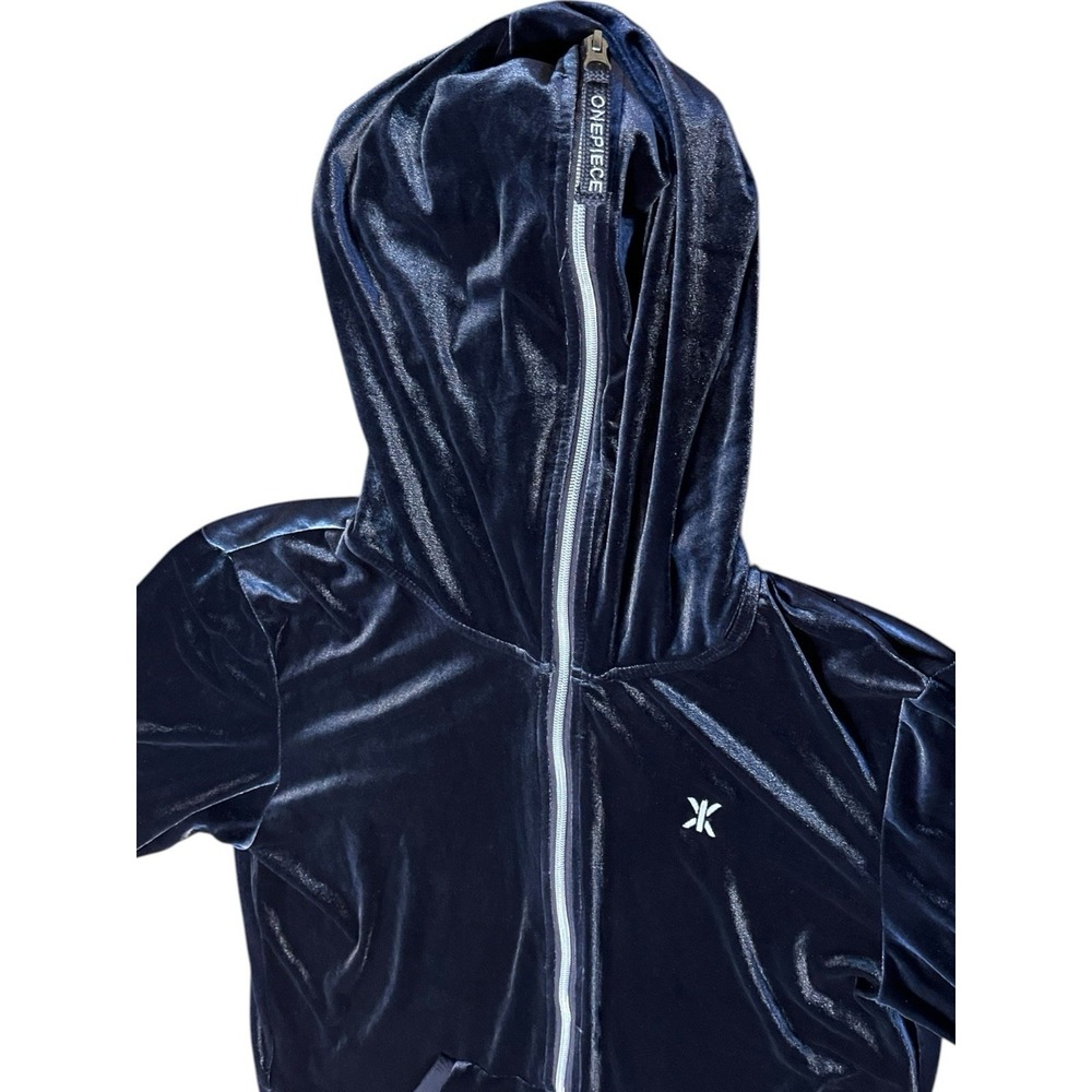 OnePiece Original Velour Jumpsuit Blue Hooded Onesie Mens Womens Medium NWOT - Picture 6 of 11